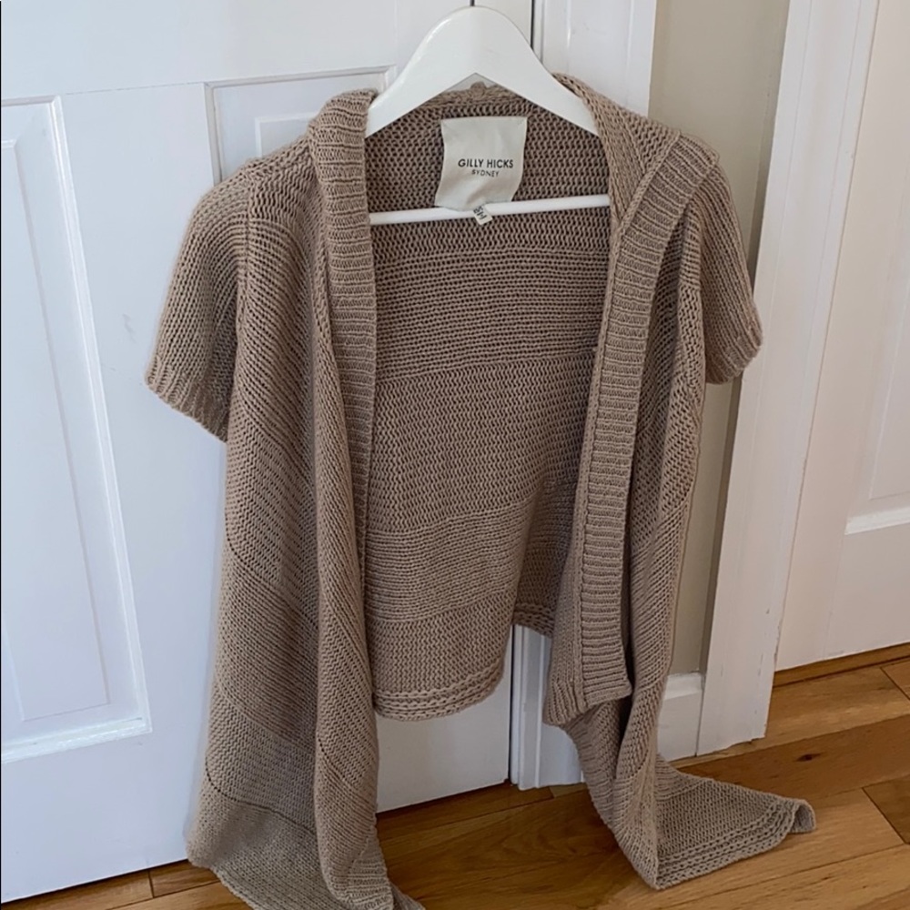 Gilly Hicks Tan wrap Hooded sweater size XS
